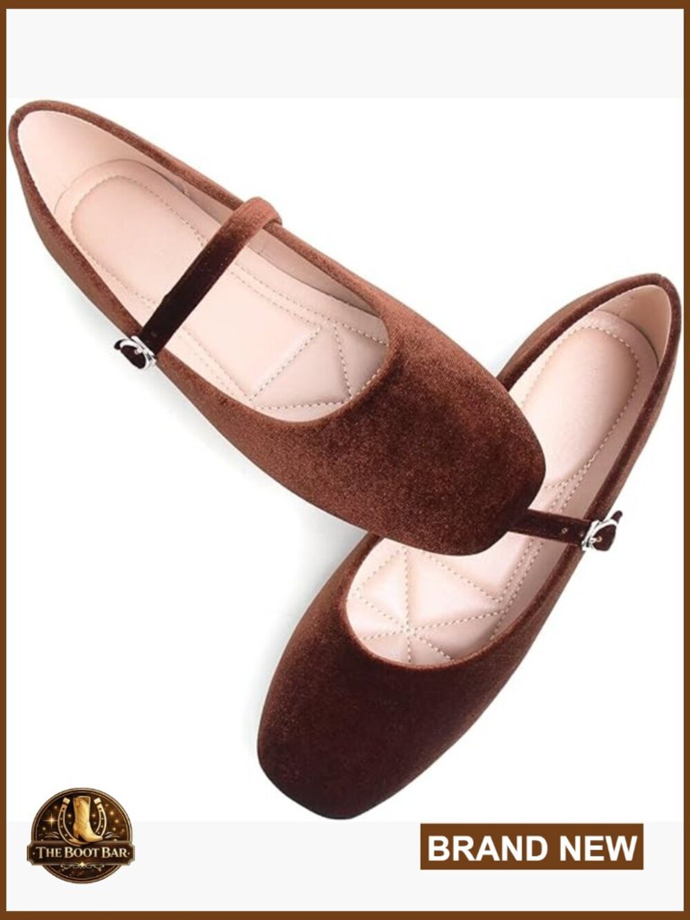 Square Toe Mary Jane Ballet Flats Buckle Strap Comfortable Work Shoes